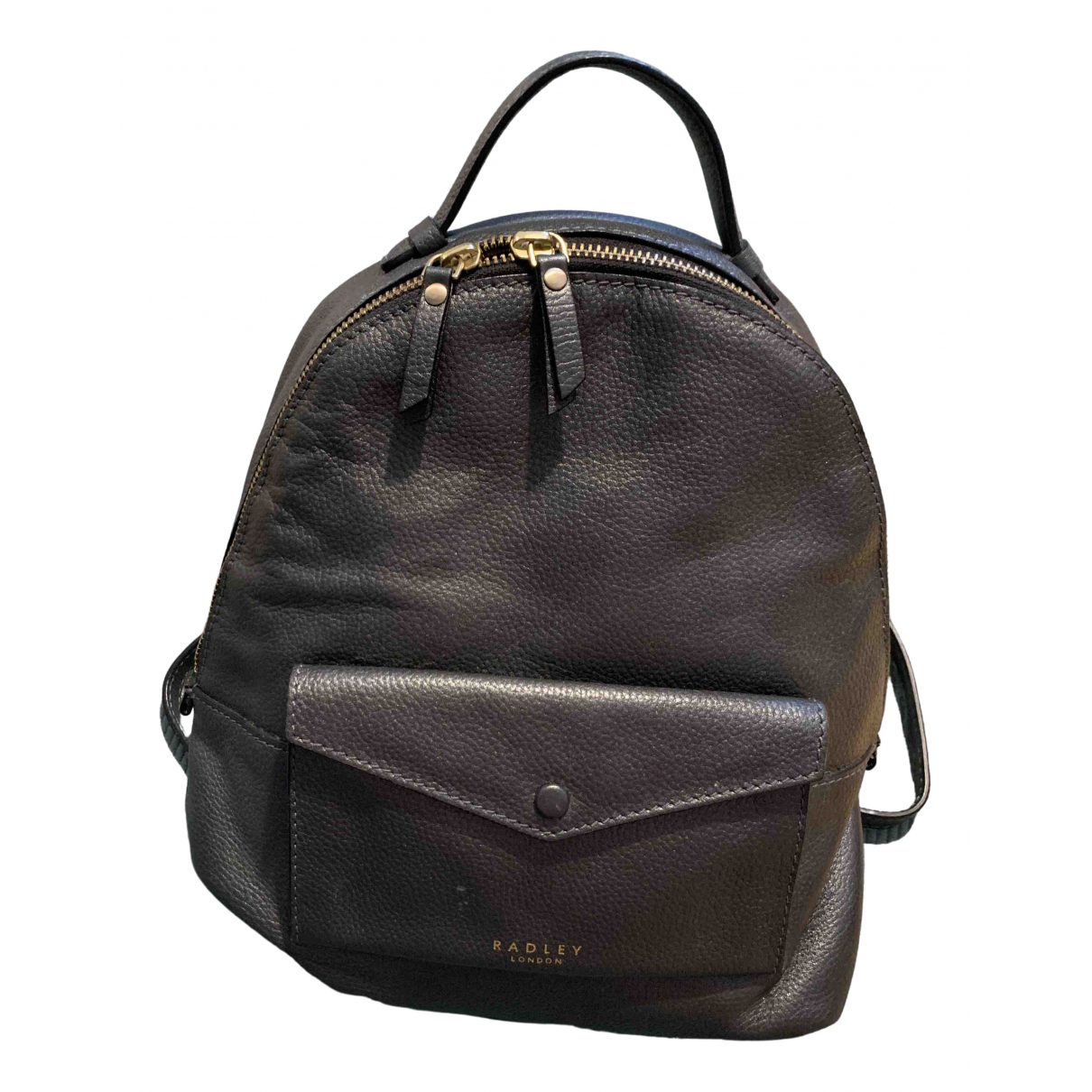 Leather backpack Radley London Grey in 
